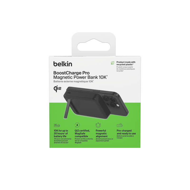 Belkin 10000mAh Qi2 Certified Portable Power Bank - Fast Wireless Charging for iPhone, Samsung, AirPods | Perfect for Travel, Camping & Emergency Power Backup