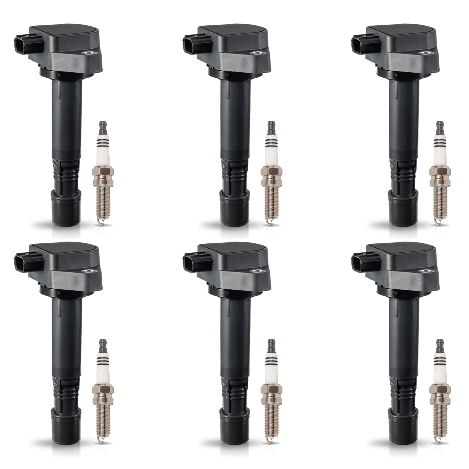 6-Pack UF624 Ignition Coil & 93175 Iridium Spark Plugs - Compatible with Honda Odyssey/Accord/Crosstour/Pilot/Ridgeline & Acura RL/TL/TSX 3.5L V6 (2008-2017) - Engine Performance Upgrade for Smoother Acceleration & Fuel Efficiency
