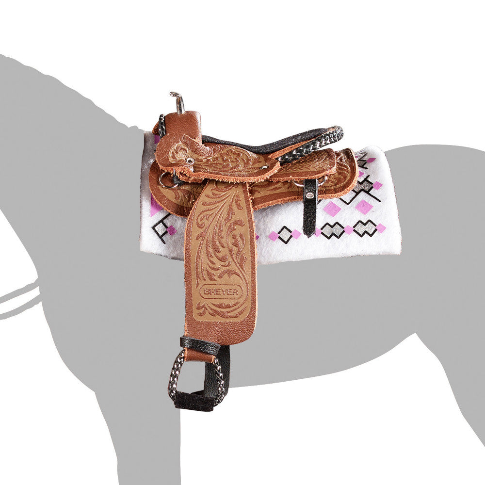 Breyer Traditional Cimarron Western Pleasure Saddle 1:9 Scale Model Horse Collectible Toy - Perfect for Display, Gift Giving & Western Themed Collections