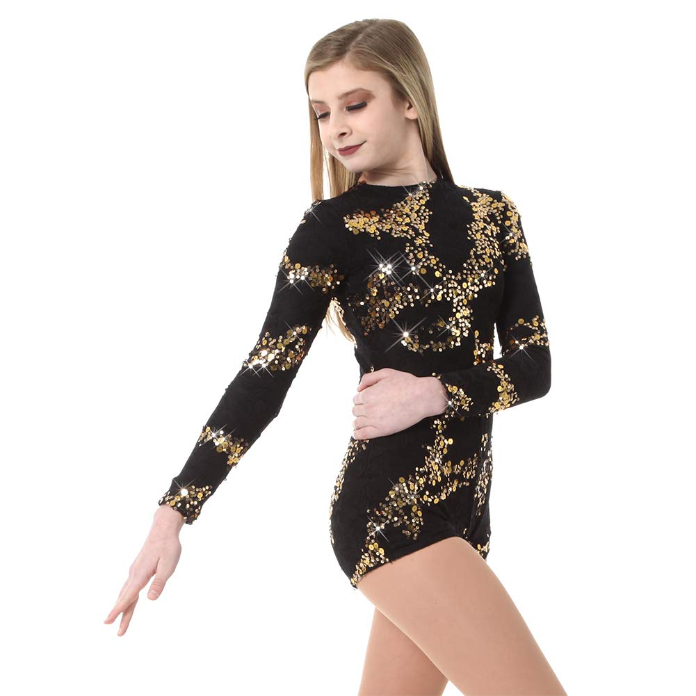 Sparkly Sequin Stretch Lace Biketard Unitard Leotard for Women & Girls - Perfect for Dance, Gymnastics, Costume Parties & Performance Wear