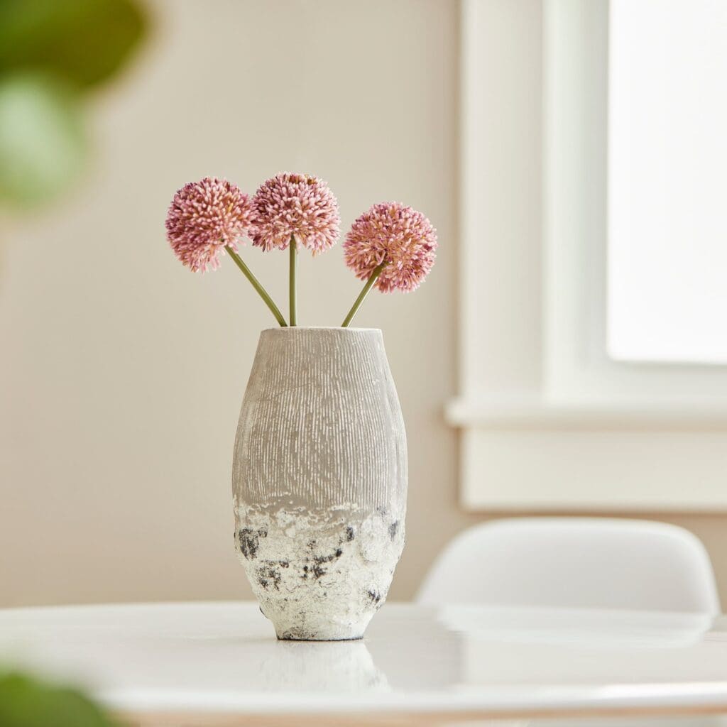 Cyan Design 11411 Calypso Vase - Small Off White & Brown Ceramic Vase for Home Decor, Wedding Centerpieces, and Tabletop Display