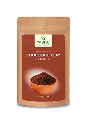 YASHU Chocolate Clay Face Mask with Cocoa | Natural Glow, Detan, Pigmentation Treatment & Skin Brightening (100G) - Perfect for Spa Day, Self-Care Routine & Glowing Skin at Home