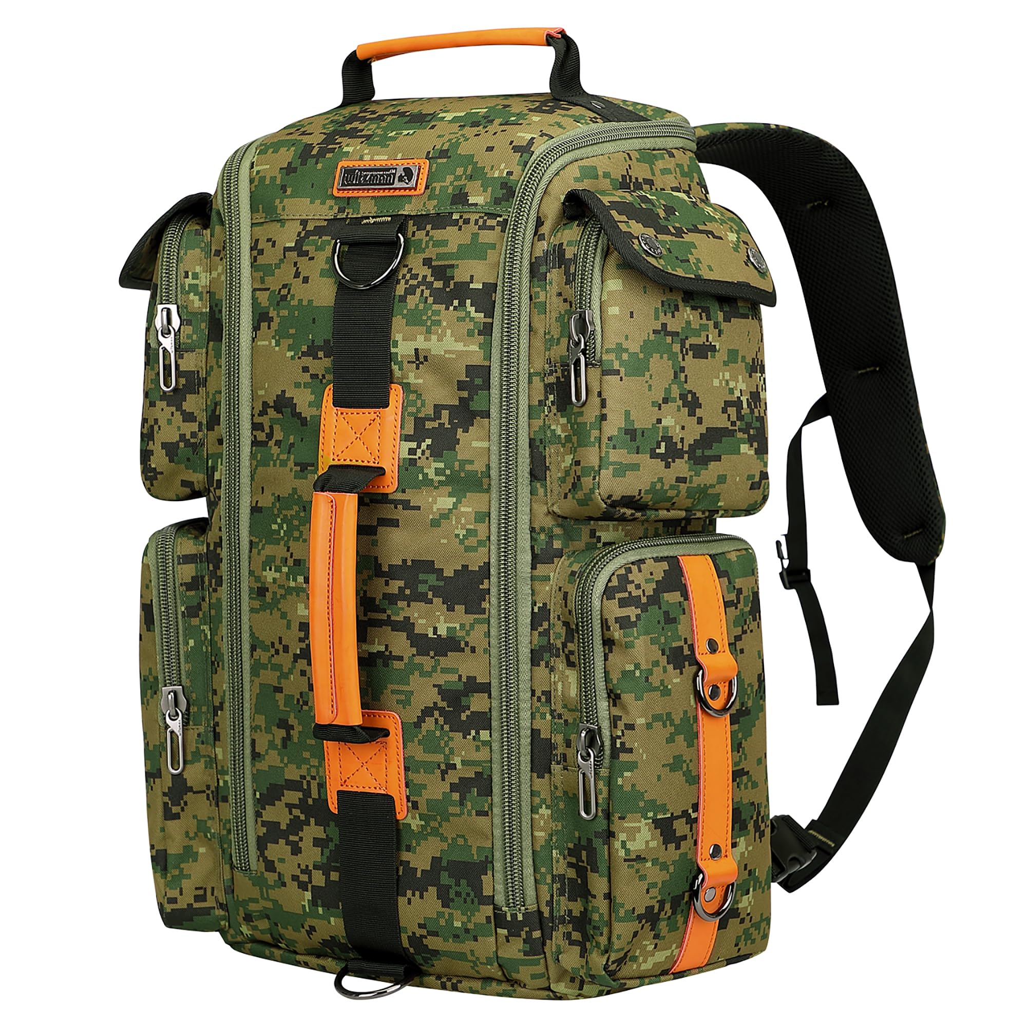 WITZMAN Digital Camo Backpack for Men - Large Capacity 17 Inch Laptop Backpack & Carry On Duffel Bag (6695 Camo Green) | Perfect for Travel, Work, School & Outdoor Adventures