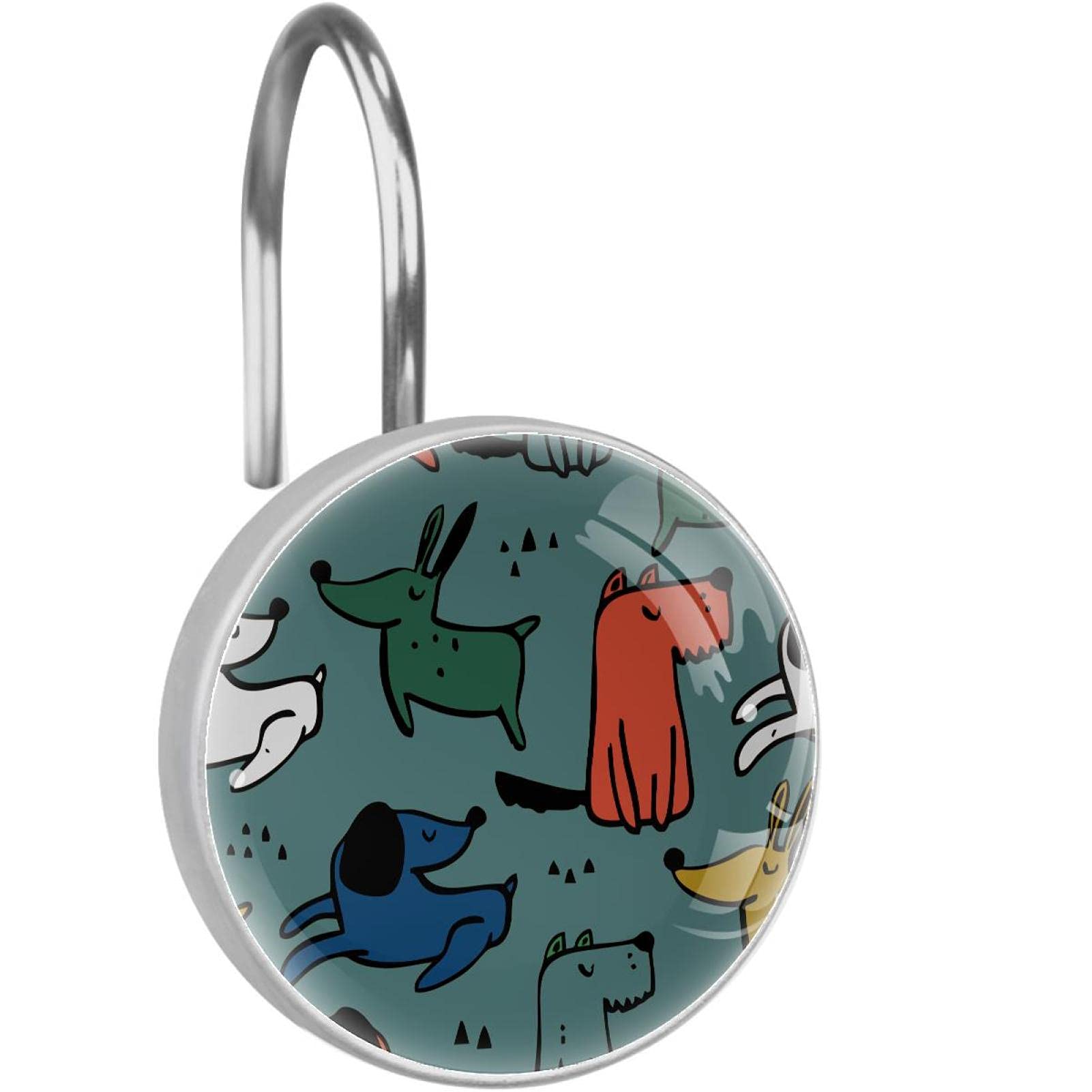 12-Pack Funny Animal Shower Curtain Hooks - Durable Metal Glide Rings for Bathroom Decor & Kids' Shower Accessories | Perfect for Themed Bathrooms, Nursery Decor, and Gift Ideas