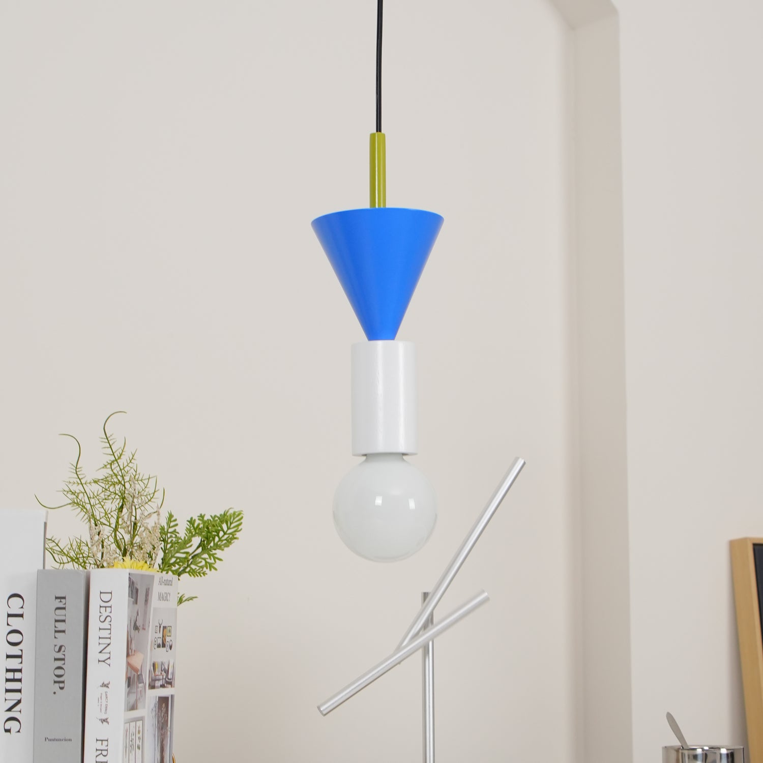 Modern Geometric Building Blocks Pendant Lamp - Handmade Wooden Hanging Light Fixture for Dining Room, Kitchen Island, Living Room & Bedroom Decor