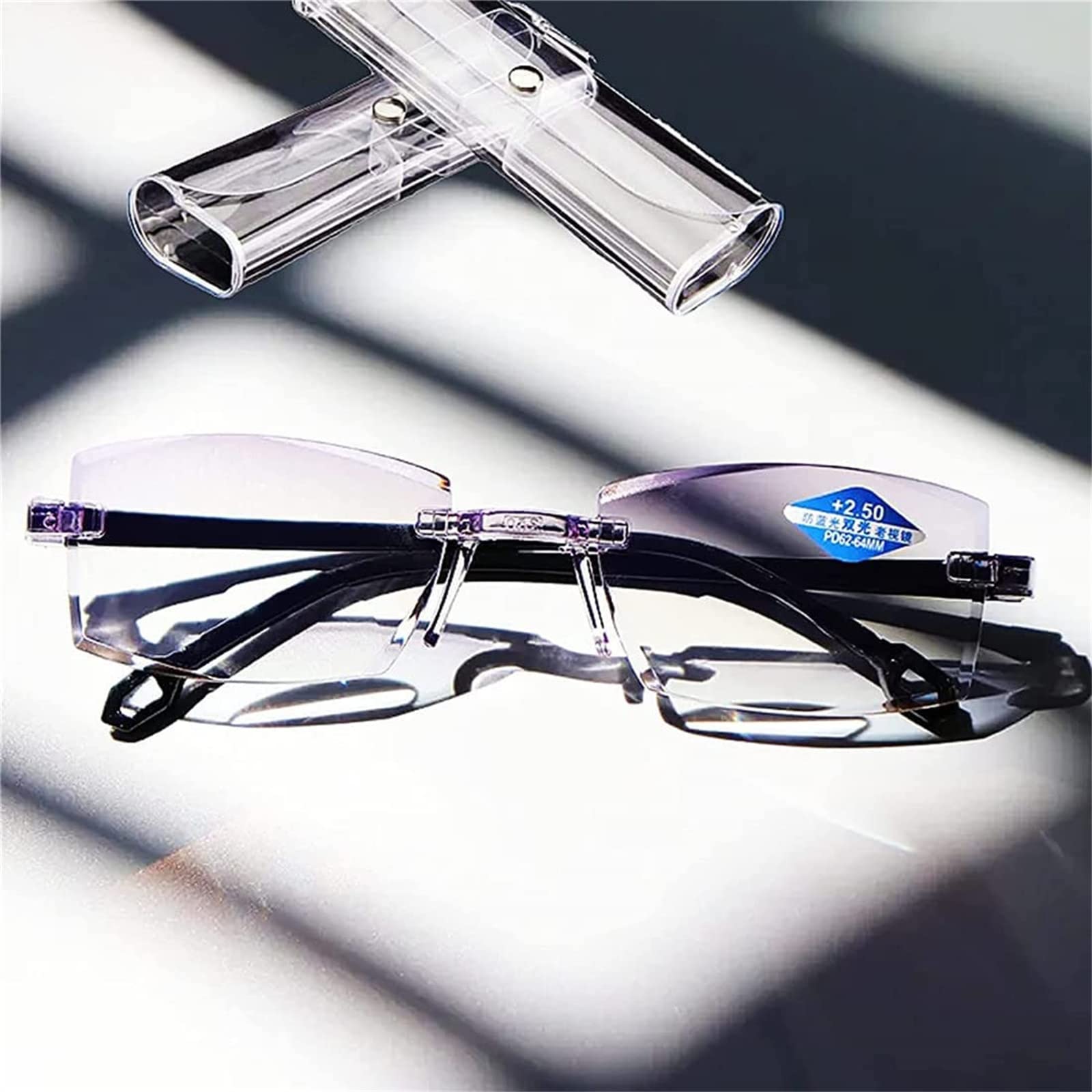 Hilipert Smart Reading Glasses with Dual Focus Technology - Adjustable Blue Light Blocking & Magnification for Reading, Computer Work, and Close-Up Tasks