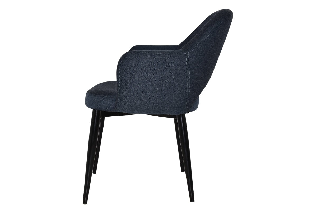 EZ Hospitality Cairo Indoor Armchair with Metal Base - Black 4-Leg Design for Living Room, Office, or Lounge Comfort