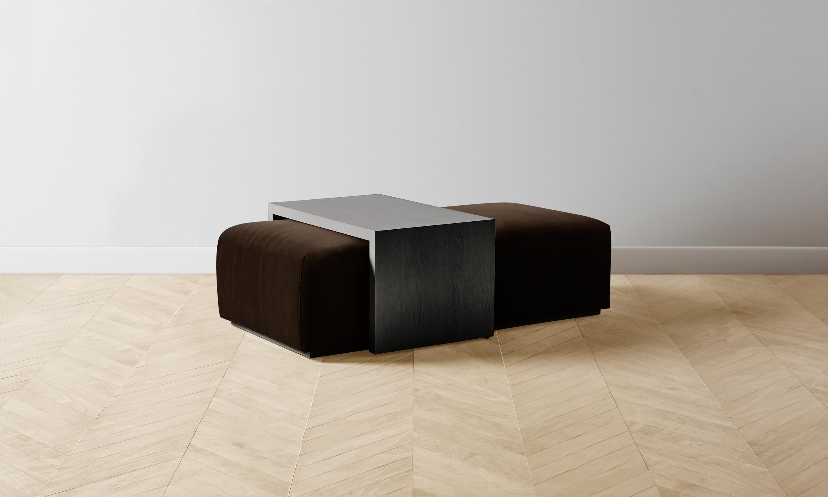 The Bowery Ottoman - Luxurious Mohair Upholstery in Rich Chocolate Brown - Perfect for Living Room, Bedroom, or Office Decor