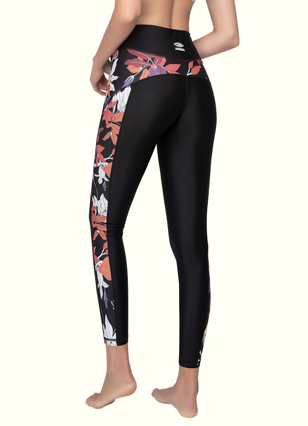 Flora High Waist Surf Leggings - Waterproof Yoga Pants for Women | Italy Artist x Axesea Collaboration | Perfect for Surfing, Yoga & Beach Activities