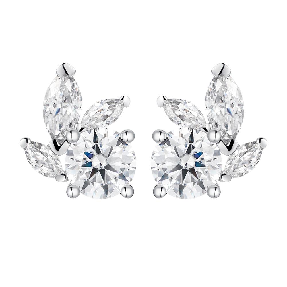 Leafy Luster Green Moissanite Stud Earrings for Women - 14K Gold Plated Hypoallergenic Earrings - Perfect for Weddings, Parties & Everyday Elegance
