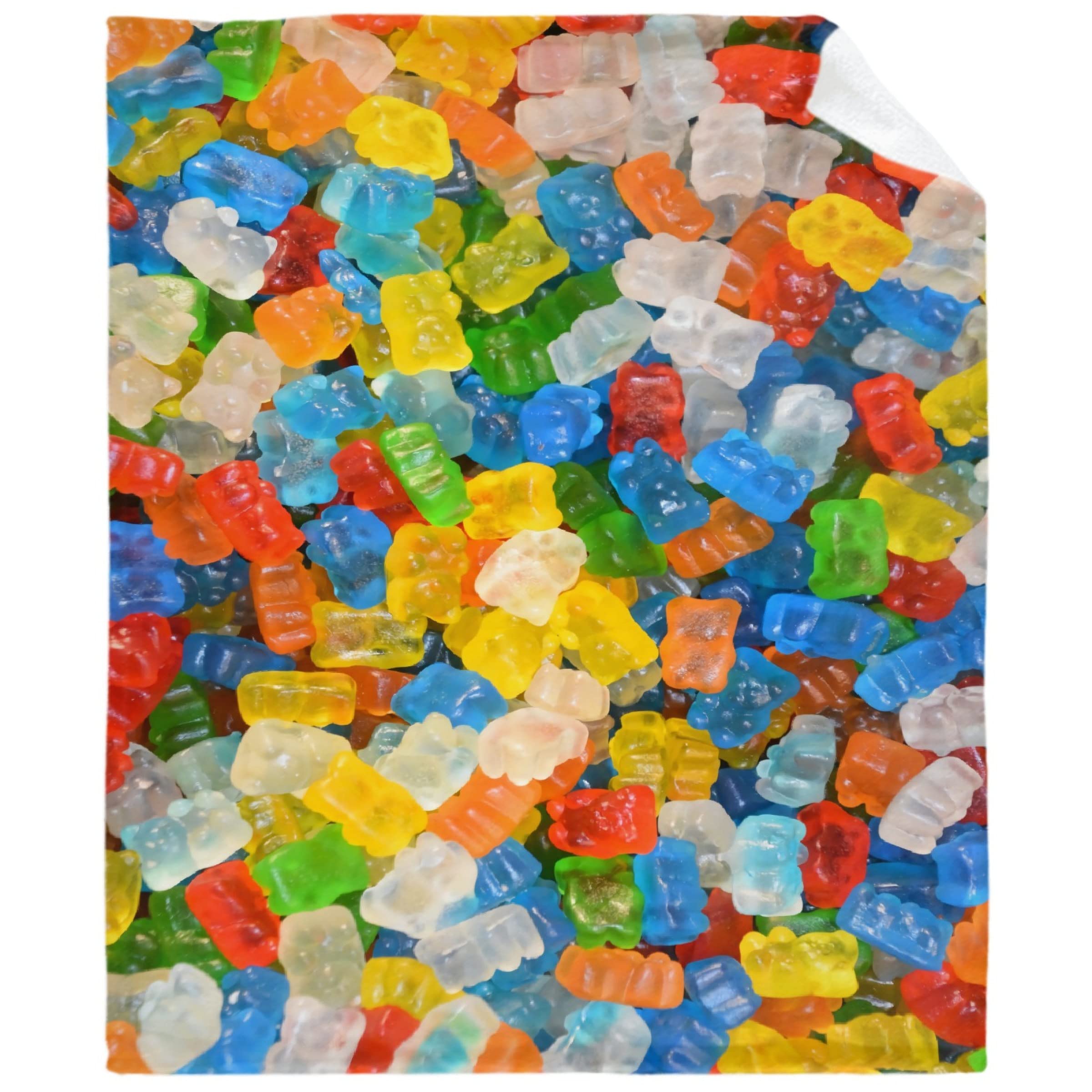Ultra Soft Plush Flannel Gumdrops Candy Throw Blanket - 90