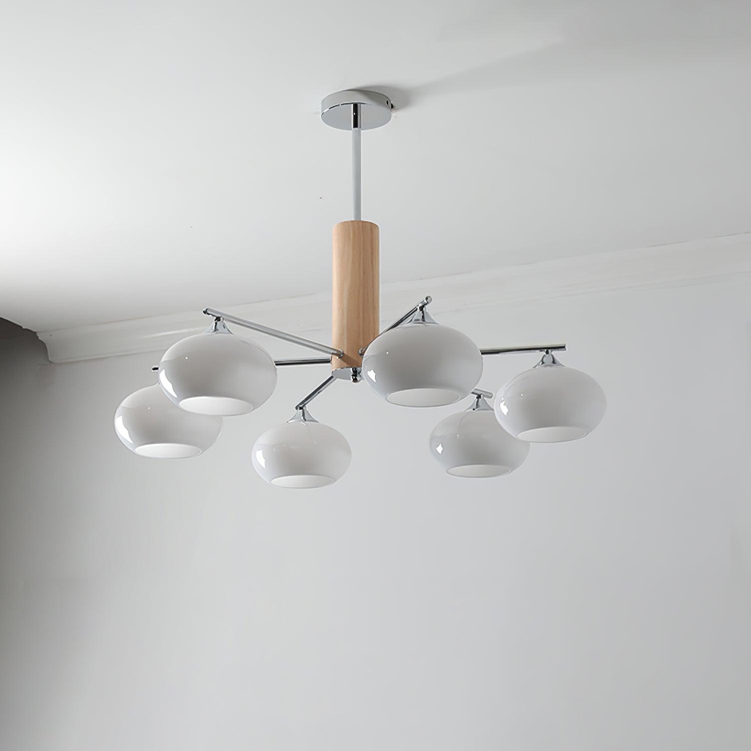 Elegant Elliptical Persimmon Chandelier - Modern Dimmable LED Ceiling Light Fixture for Dining Room, Living Room, Bedroom Decor