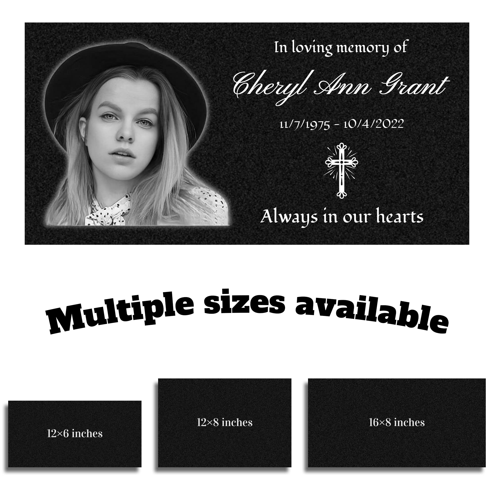 Personalized Grave Markers & Memorial Plaques for Cemetery - Custom Outdoor Headstones & Memorial Stones (10 Pack) - Perfect for Honoring Loved Ones in Gardens & Cemeteries