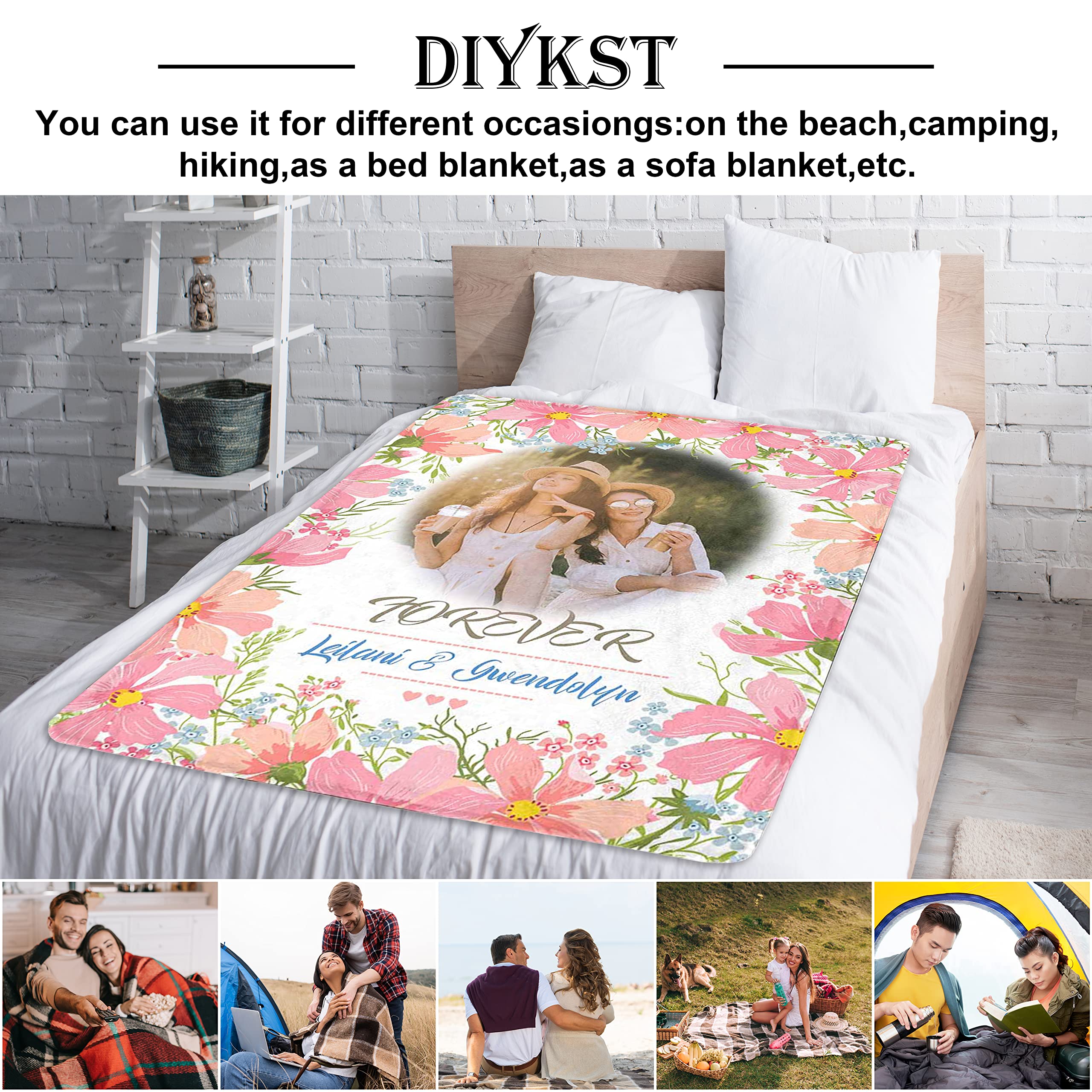 Custom Photo Blanket 30x40 - Personalized Flannel Throw Blanket for Christmas, Birthday & Family Gifts | Soft USA-Made Picture Blanket for Granddaughter, Couples & Home Decor | Perfect for Cozy Nights, Gift Giving & Memory Keepsakes