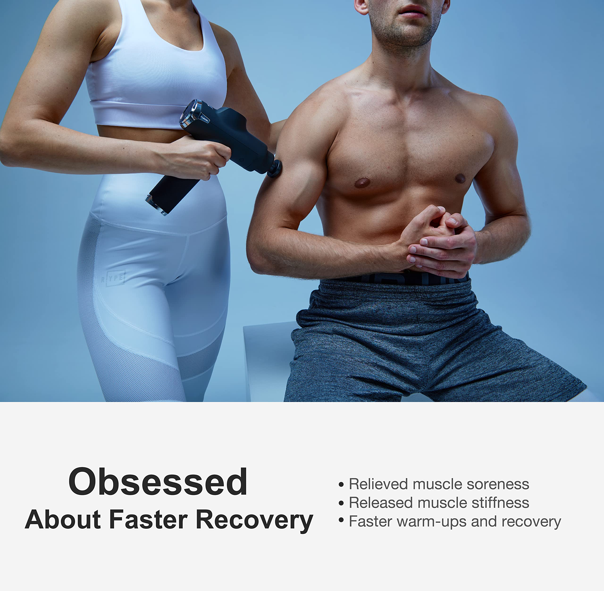 Fusion Black Pro Deep Tissue Massage Gun for Athletes - Percussion Massager for Pain Relief, Muscle Recovery & Relaxation - Perfect for Post-Workout, Sports Therapy & Home Use