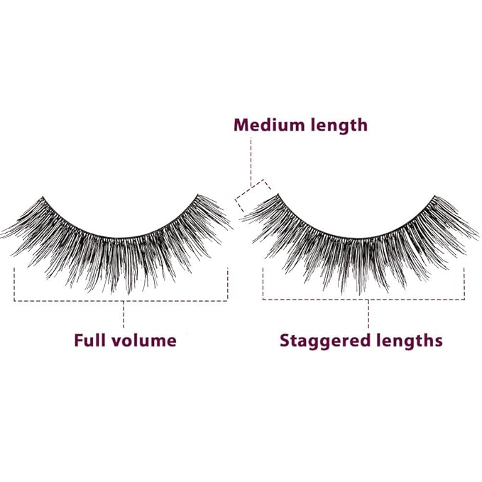 Ardell Double Up Strip Lashes 211 Black - Natural Looking False Eyelashes for Everyday Wear & Special Occasions
