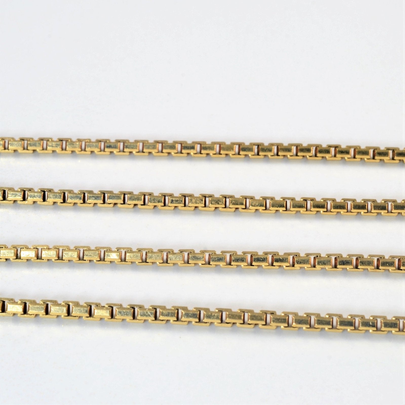 10K Yellow Gold Box Chain Necklace for Women - 18 Inch Solid Gold Box Link Chain - Perfect for Layering, Gifts & Everyday Wear