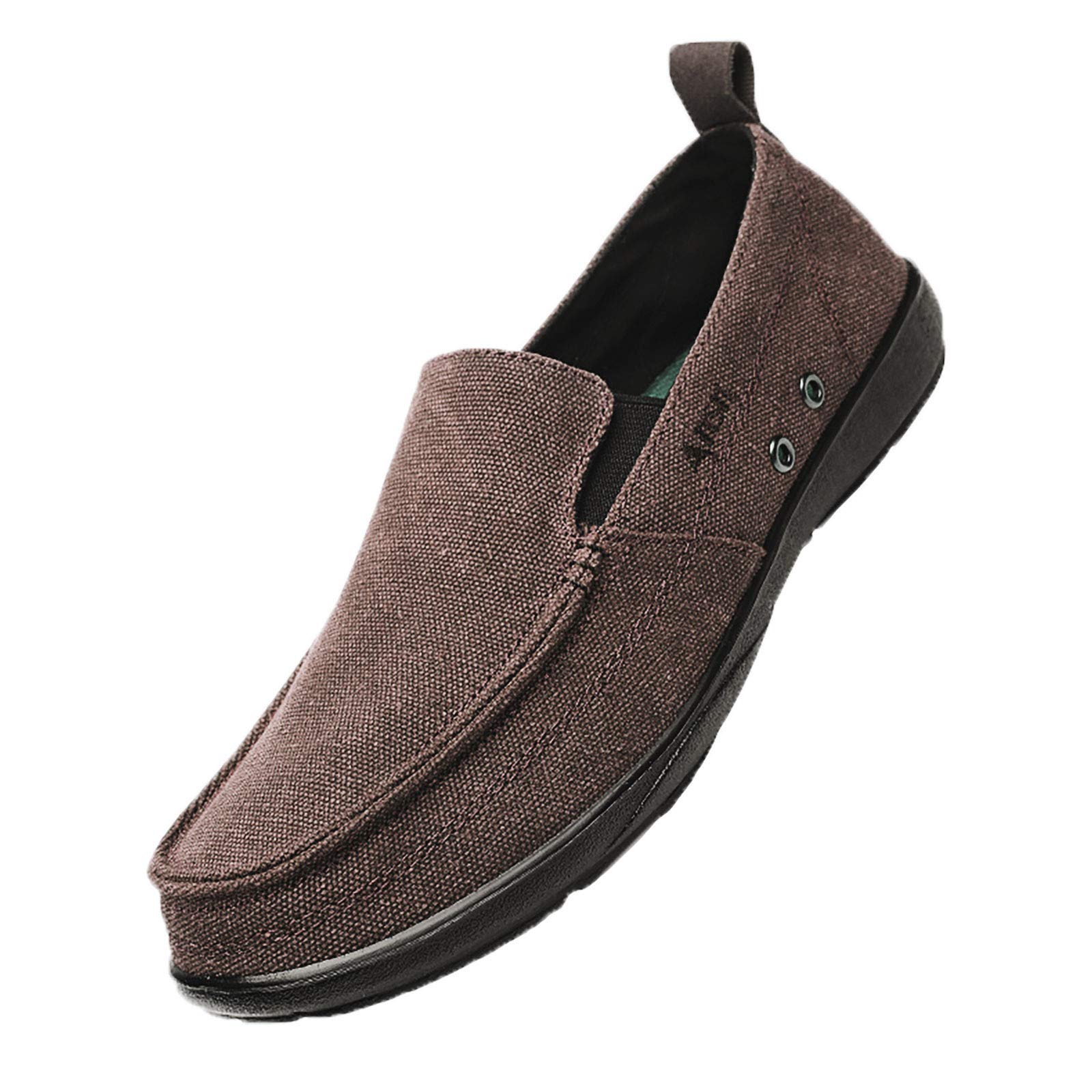 DNYELQ Men's Canvas Casual Shoes - Breathable Lightweight Lazy Slip-On Dress Shoes for Men - Size 12 | Perfect for Walking, Travel & Everyday Wear