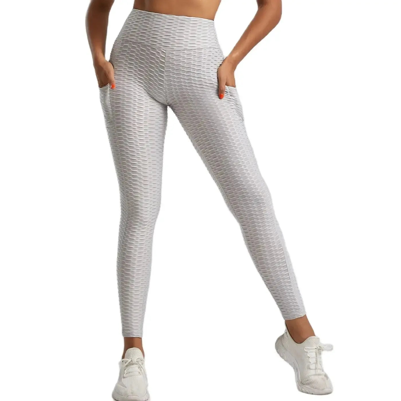 Women's High Waist Scrunch Butt Leggings with Pockets - Stretchy Workout Yoga Pants for Running, Gym & Active Wear - Textured Push Up Trousers for Fitness & Lounge