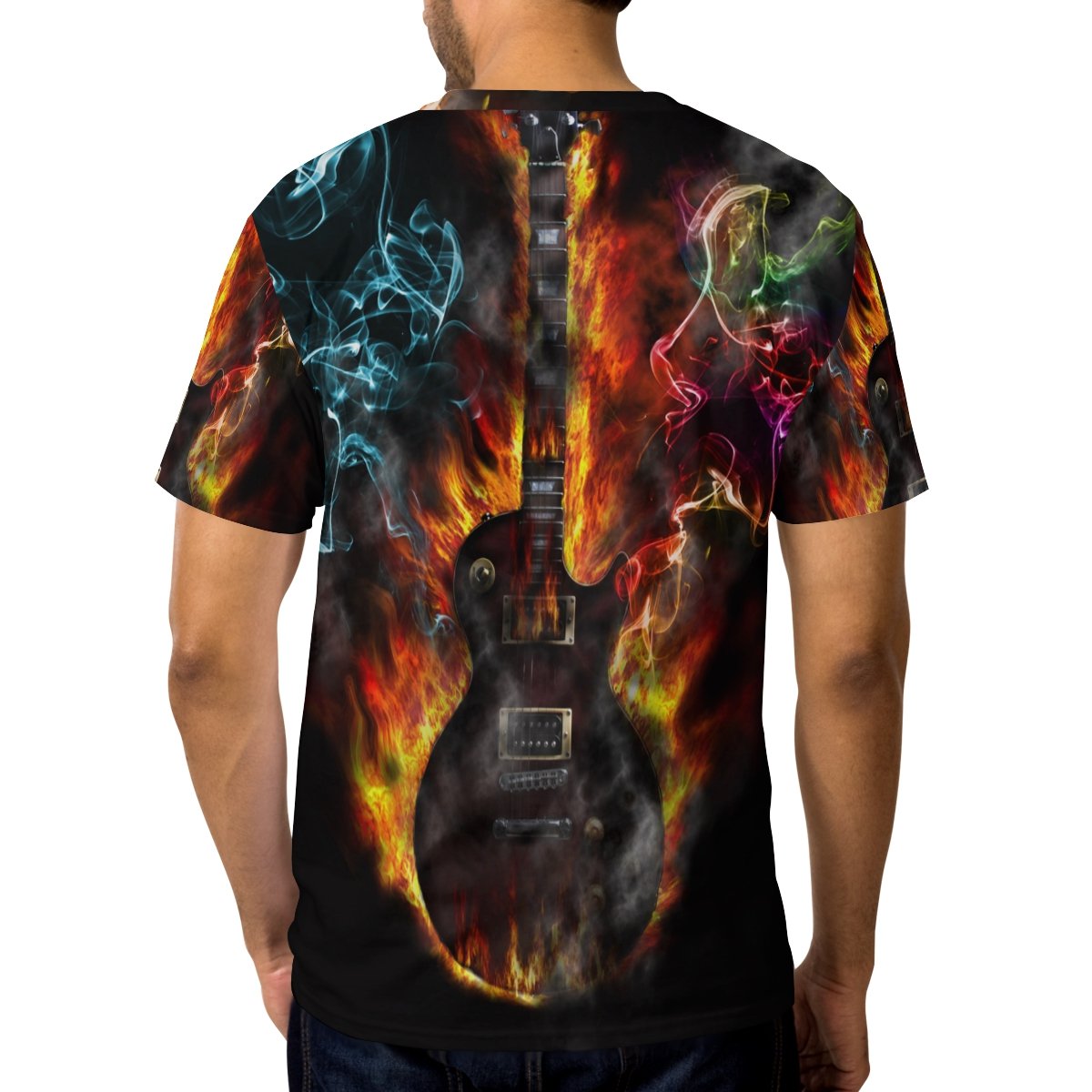ALAZA Burning Electric Guitar Graphic T-Shirt - Rock Music Band Tee for Men & Women - Perfect for Concerts, Gigs & Casual Wear