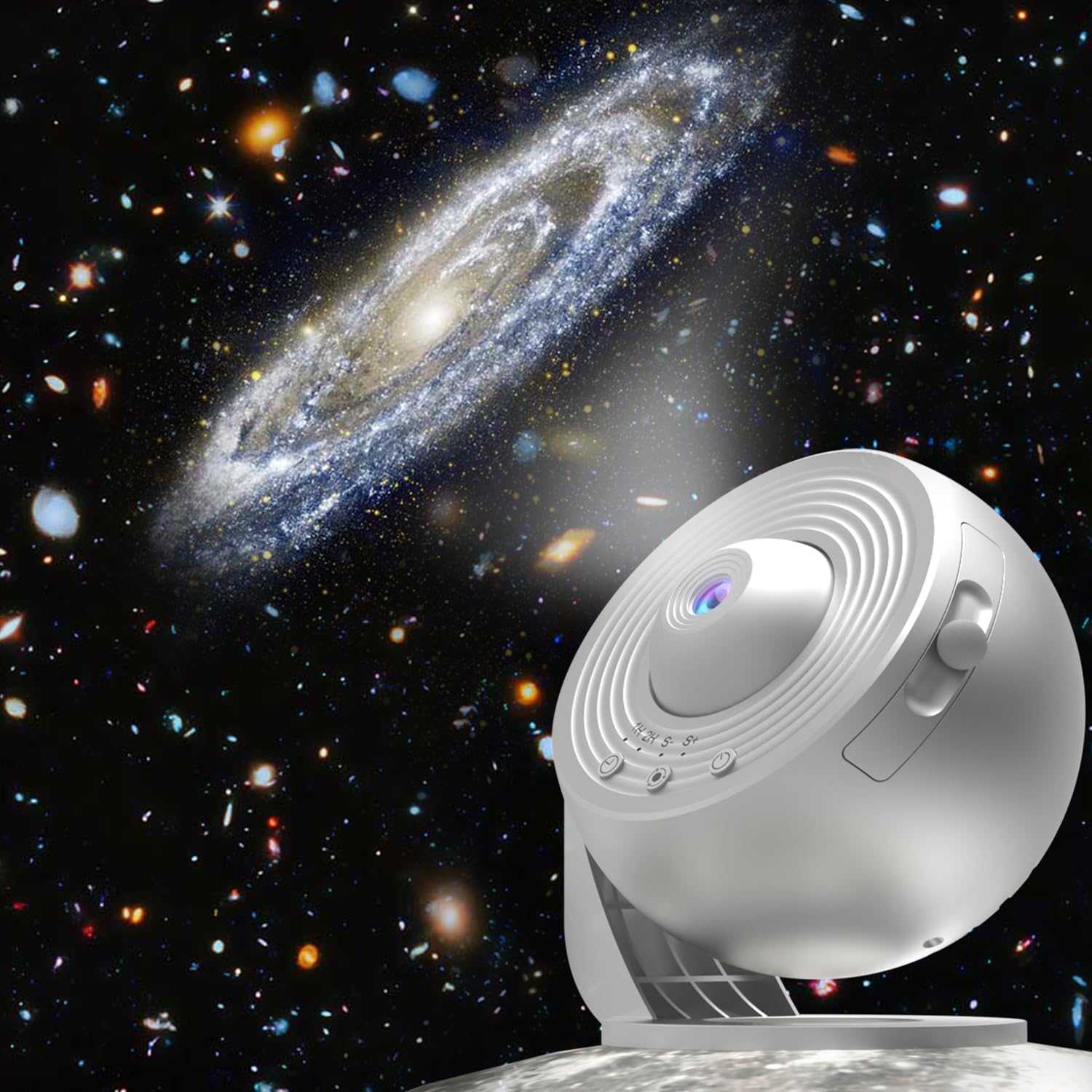 Elec3 Ultra Clear Star Projector with 12 Replaceable Galaxy Discs, 360° Rotation Night Light for Kids - Perfect for Bedroom, Nursery, Valentine's & Birthday Gifts (Silver)