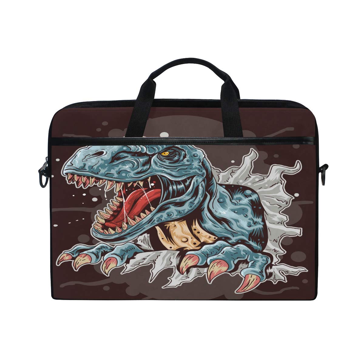 Durable 15 Inch Dinosaur Laptop Shoulder Bag - Waterproof Messenger Bag for 14-15 Inch Laptops, Notebooks & Chromebooks - Cute Funny Dinosaur Design for Men & Women - Perfect for Work, School & Travel