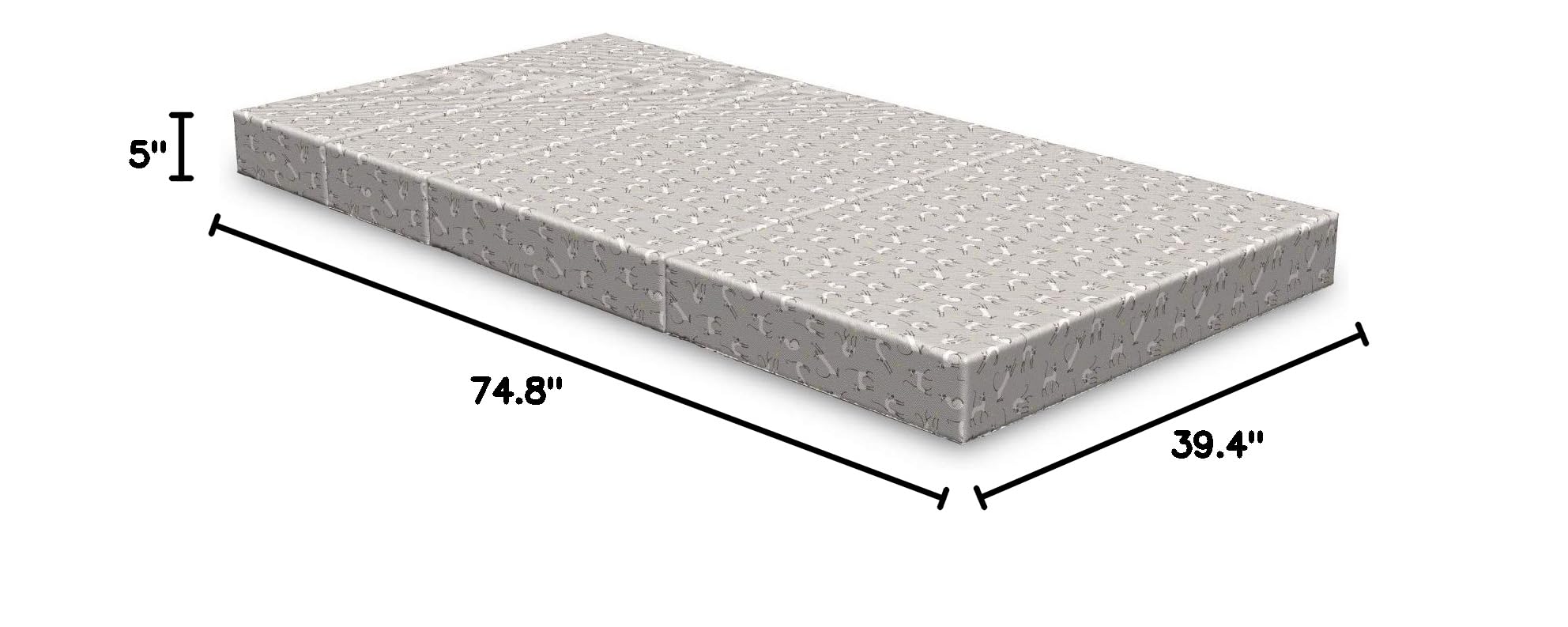 Ambesonne Asian Foldable Mattress for Cats & Kittens - 74.8