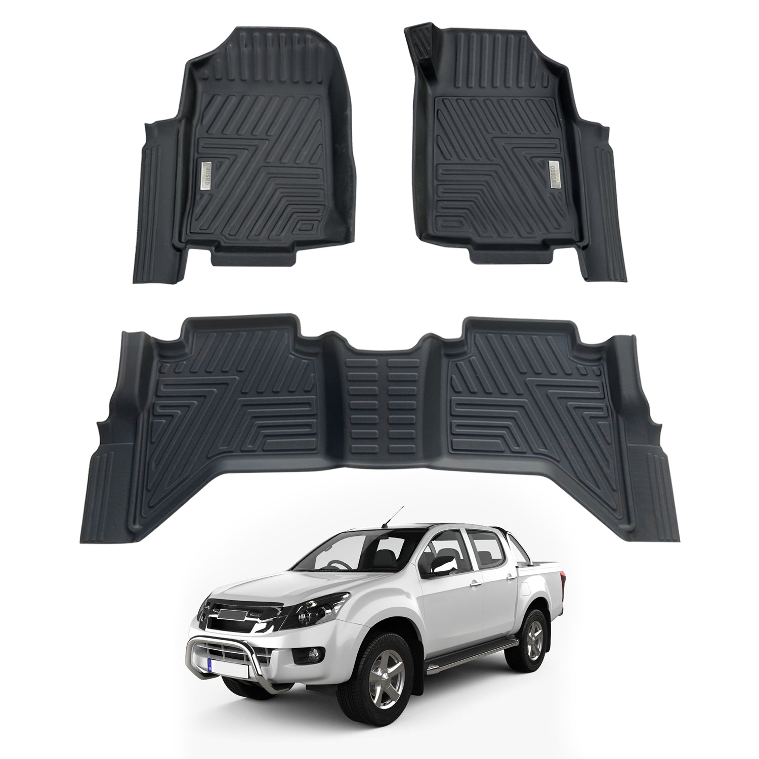 5D Custom Fit Car Floor Mats for ISUZU D-MAX DMAX Dual Cab (2012-2020) - All-Weather Protection & Easy Cleaning - Perfect for Off-Road Adventures & Daily Commute