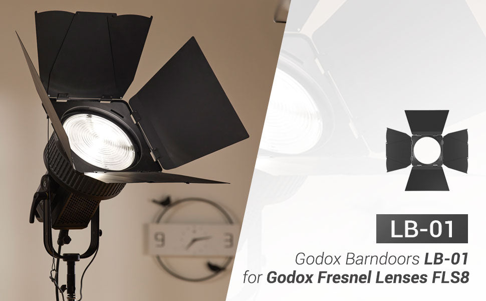 Godox LB 01 Barndoors for FLS8 Fresnel Lens - Professional Lighting Accessory for Studio Photography & Video Production