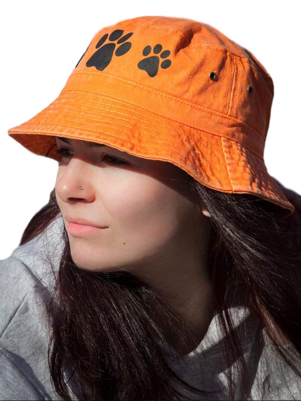 Stylish Unisex Adult 3 Paw Bucket Hats - 100% Washed Cotton for Sun Protection - Perfect for Outdoor Activities, Beach, Hiking & Casual Wear