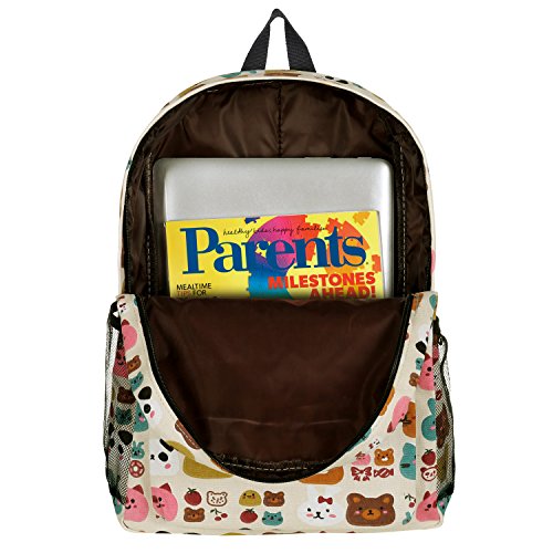 16 Inch Forest Animal Print Kids Backpack for Elementary School - Durable Canvas Backpack for Boys & Girls - Perfect for School, Travel & Outdoor Adventures | MGGEAR