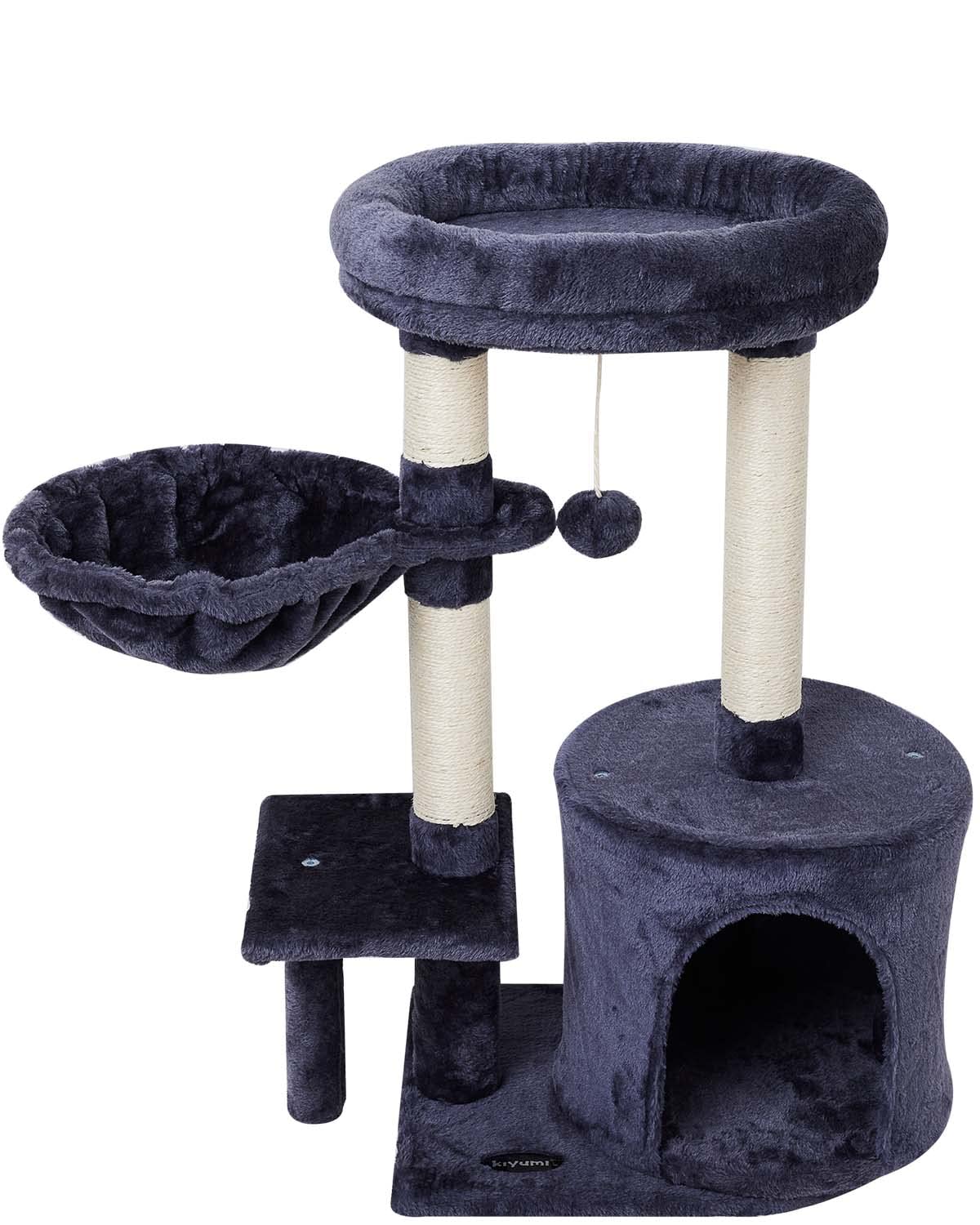 Premium Cat Tree with Scratching Posts, Hammock & Playhouse - Multi-Level Cat Tower for Climbing, Jumping & Scratching - Durable Cat Condo & Activity Center for Indoor Cats - Perfect for Play, Exercise & Relaxation