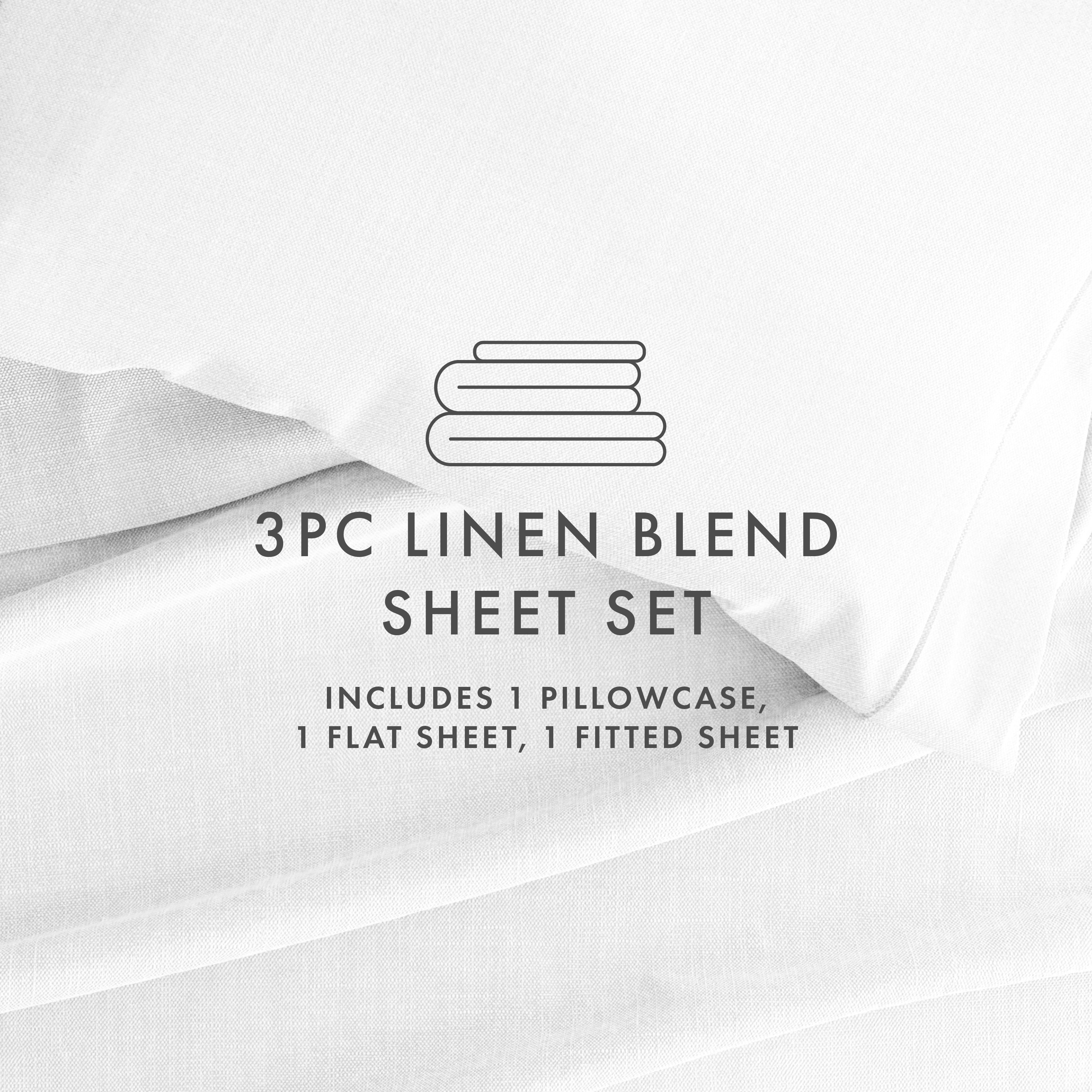 Premium 4-Piece Linen Bamboo Blend Sheet Set - Soft & Breathable Bedding for All Seasons | Perfect for Master Bedroom, Guest Room & Vacation Homes