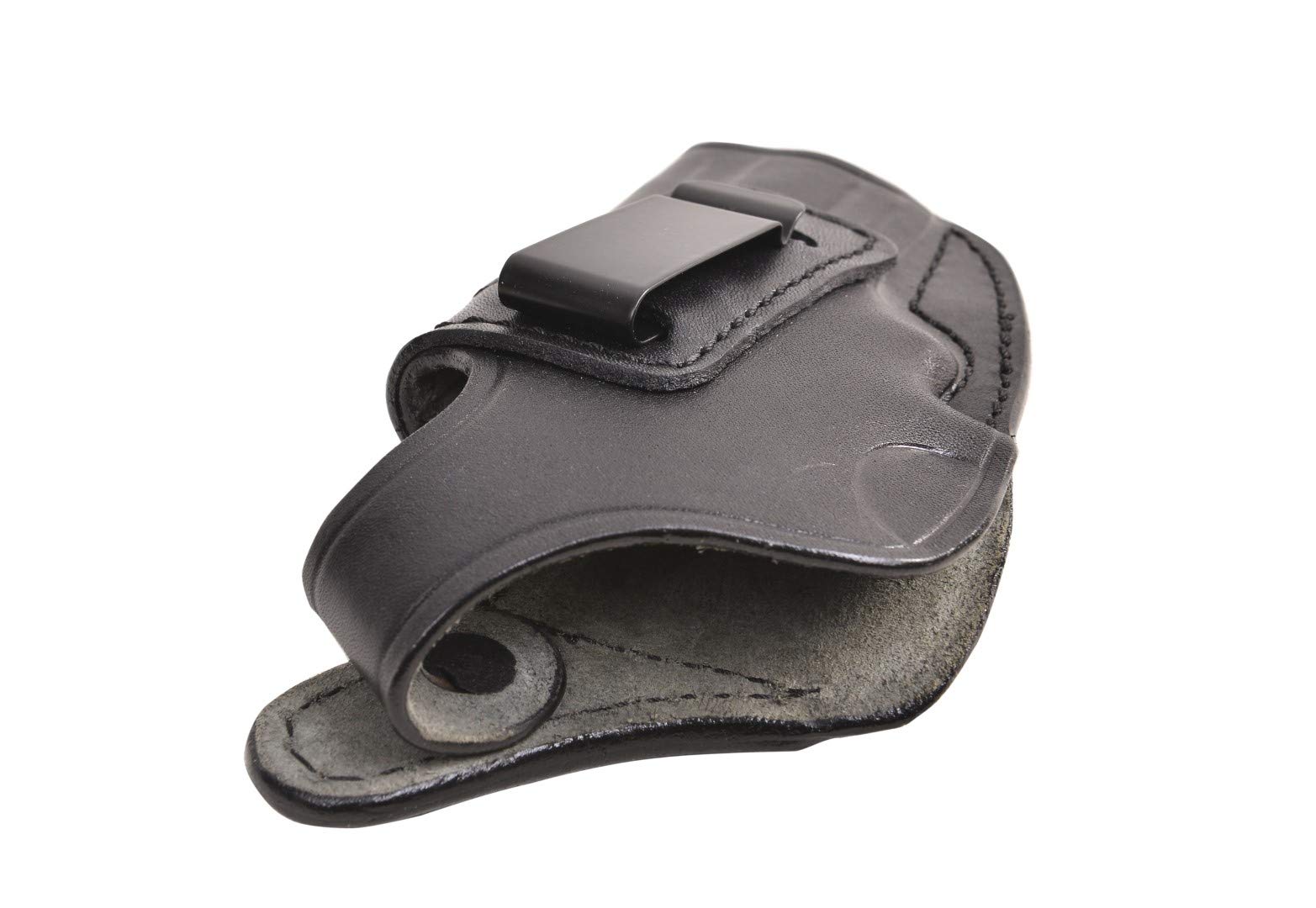 Handcrafted Leather IWB Holster for 3 Inch Revolver - Compatible with 357 Magnum Series & Select Gun Models (Black-Brown) | Concealed Carry, Everyday Use & Range Practice