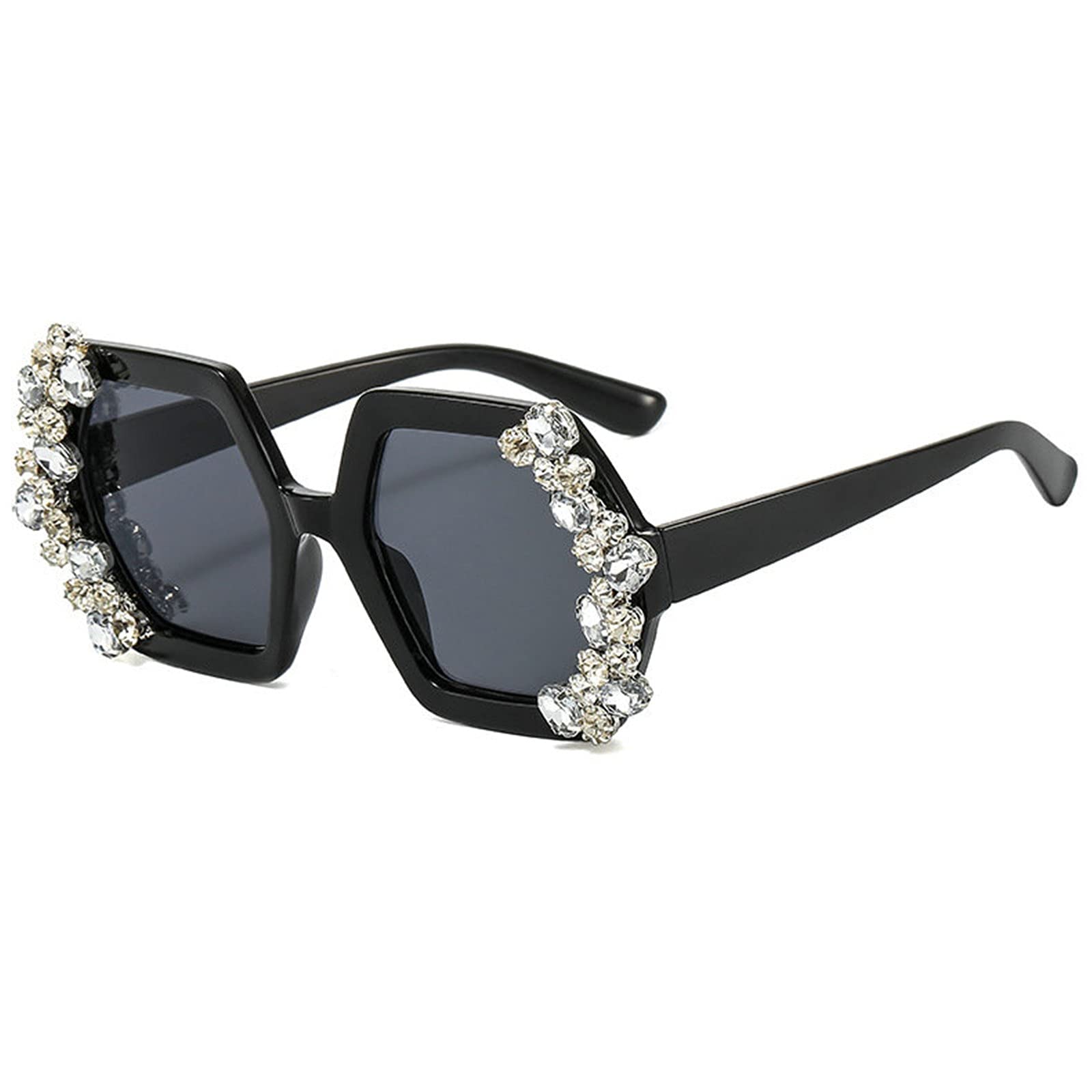 Willochra Bifocal Reading Sunglasses for Women - Stylish Oversized Square Rhinestone Frame Sun Readers - Perfect for Outdoor Reading, Beach, and Driving