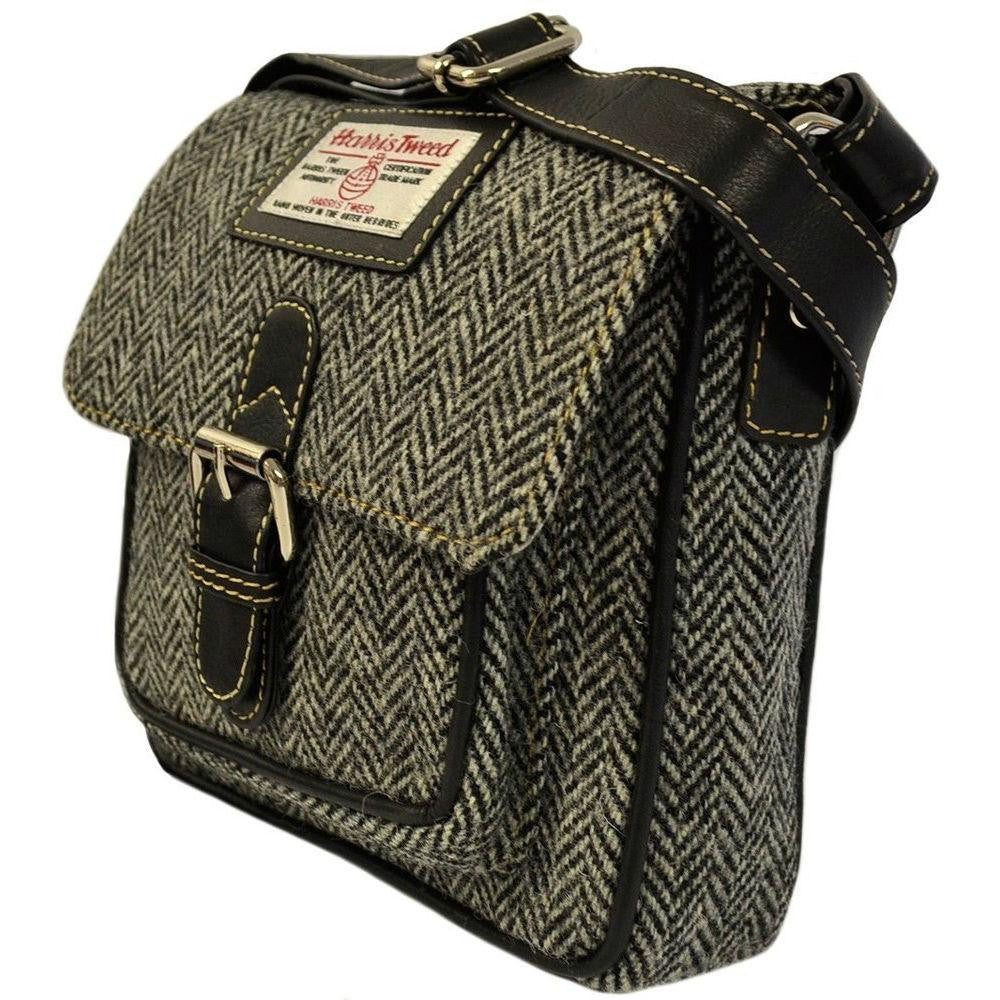 Harris Tweed & Leather Crossbody Bag with Adjustable Buckle Strap - 3 Color Options for Women | Perfect for Work, Travel & Everyday Use