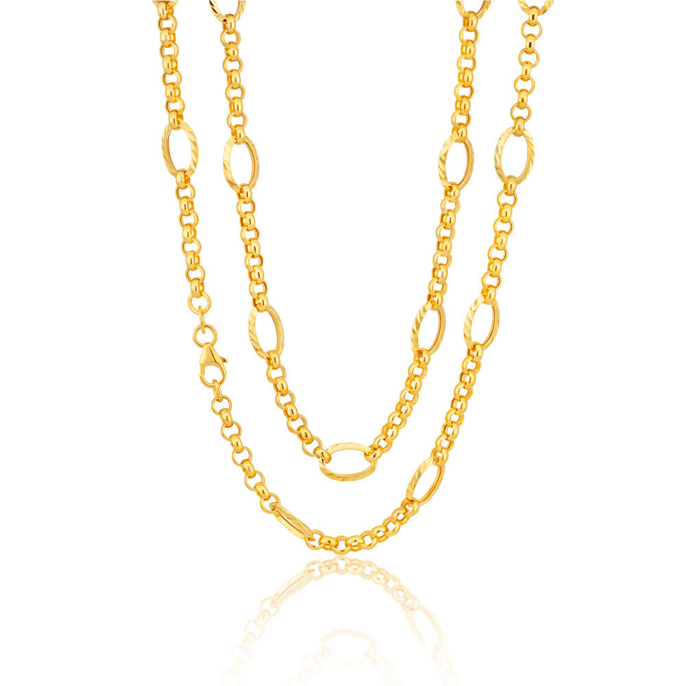 9ct Yellow Gold Belcher Chain 45cm - Elegant & Durable Jewelry for Women, Perfect for Everyday Wear & Special Occasions