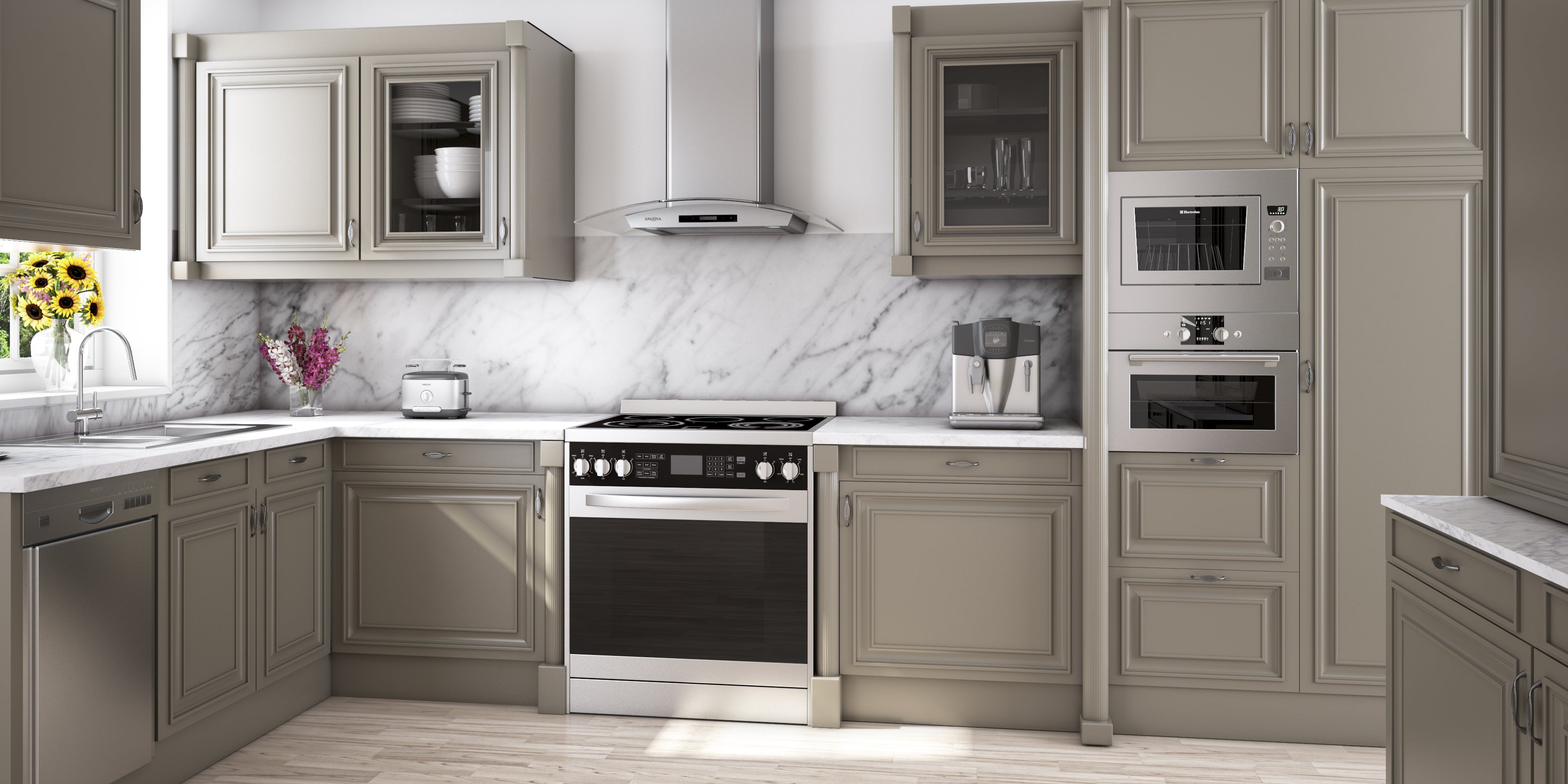 GCD430 30-Inch Convertible Glass Canopy Range Hood - 400 CFM Ducted Wall Mount Ventilation for Kitchen - Perfect for Modern Homes & Cooking Enthusiasts