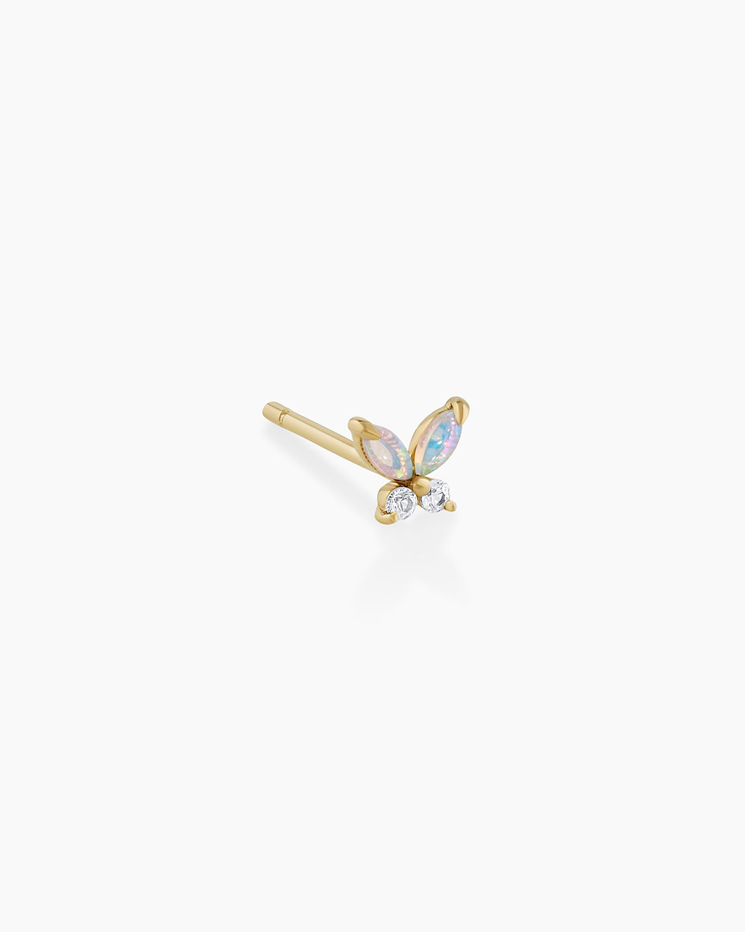 Opal Butterfly Single Stud Earrings - Dainty White Opal Butterfly Jewelry for Women, Perfect for Everyday Wear & Special Occasions