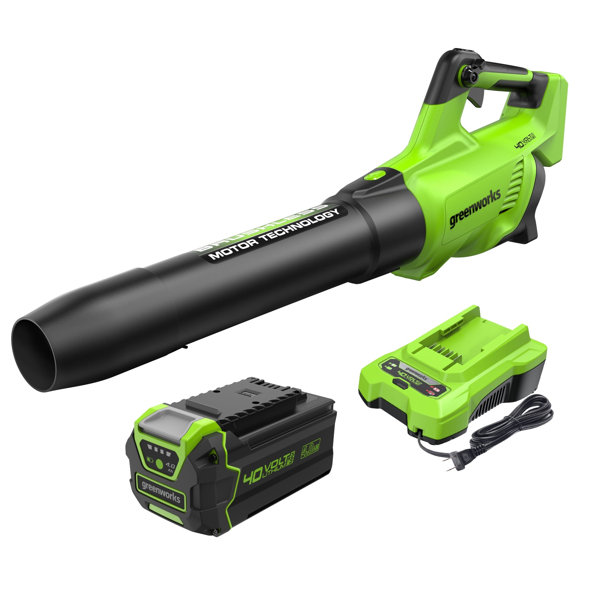 40V 550 CFM Cordless Battery Leaf Blower with 4.0Ah Battery & Charger - Powerful Yard Cleanup for Leaves, Grass Clippings & Debris