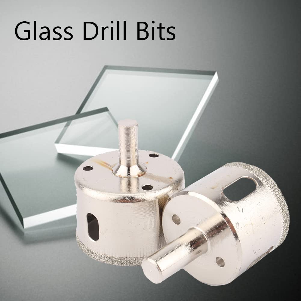 38mm & 45mm Diamond Coated Glass Drill Bit Set - 2PCS Hole Saw for Marble, Ceramic Tile, Granite - Compatible with Power Tools for Bathroom Renovation & DIY Home Improvement Projects
