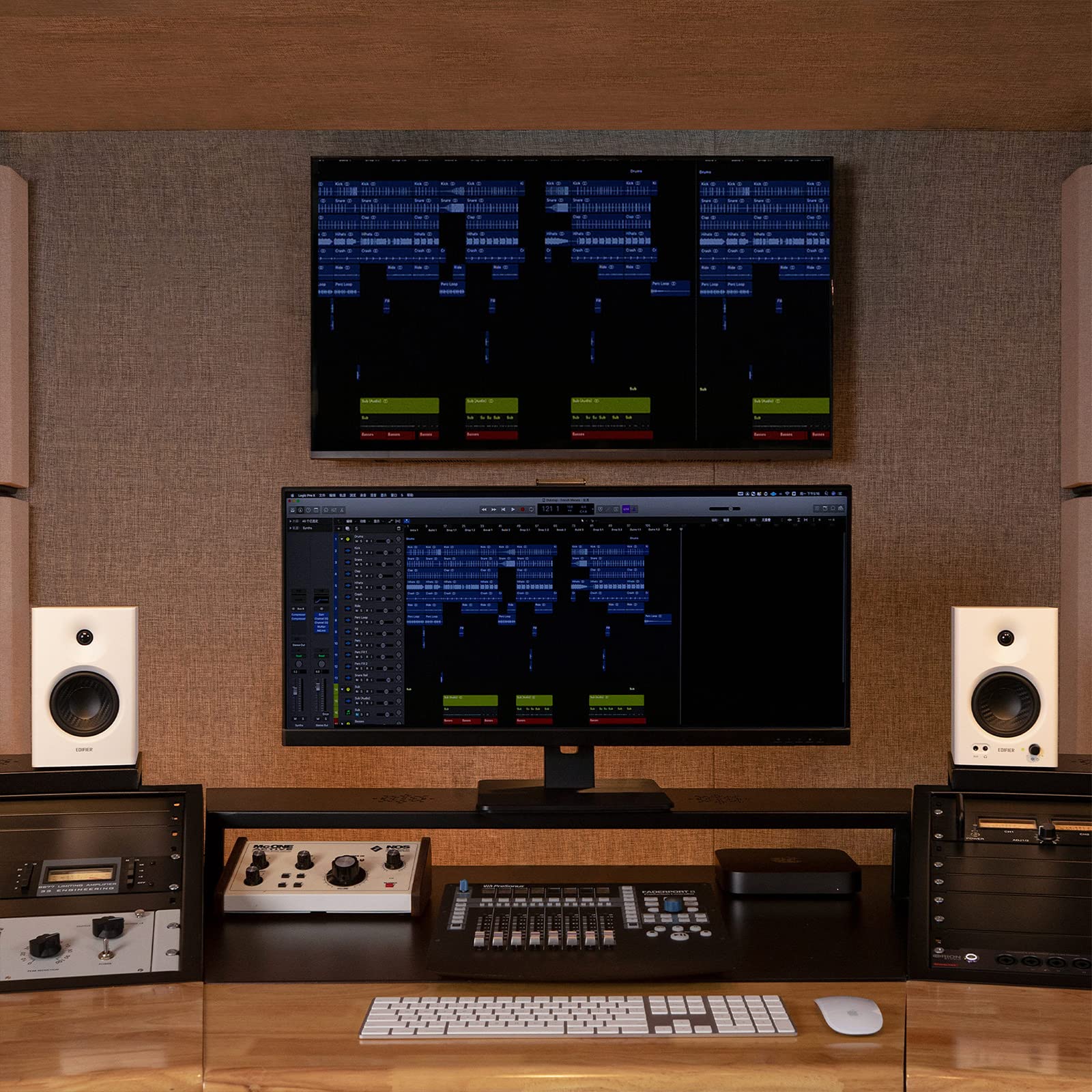 Edifier MR4 4-Inch Powered Studio Monitor Speakers - White Pair | Active Near-Field Monitors for Home Recording, Music Production & Gaming Setup