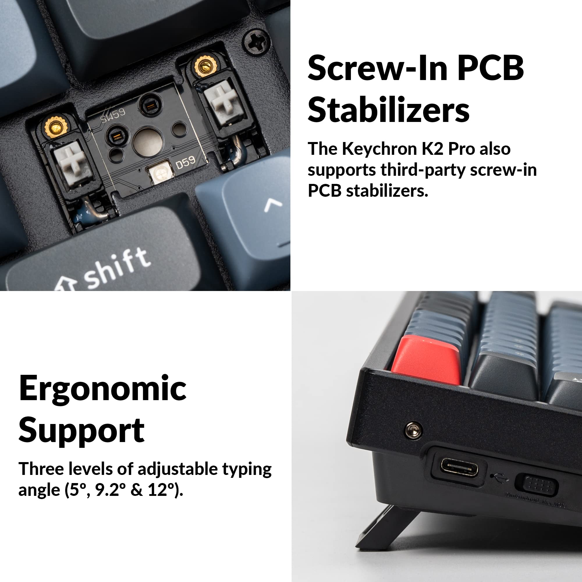 Keychron K2 Pro Wireless & Wired RGB Custom Mechanical Keyboard with Hot-Swappable K Pro Red Switches | QMK/VIA Programmable Macros | 75% Compact Layout Aluminum Frame | Compatible with Mac, Windows & Linux | Perfect for Gaming, Coding & Office Work