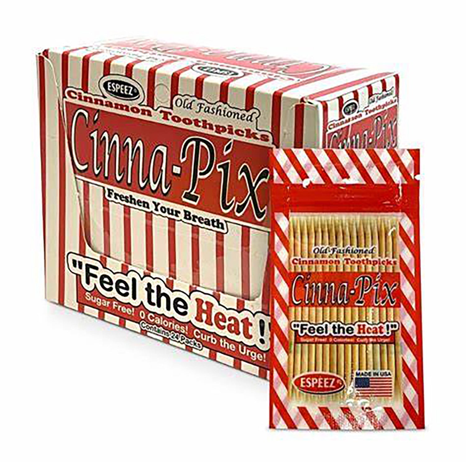 Organic Cinnamon Flavored Toothpicks | 24 Count Box | Natural Breath Freshener for After Meals & Social Events