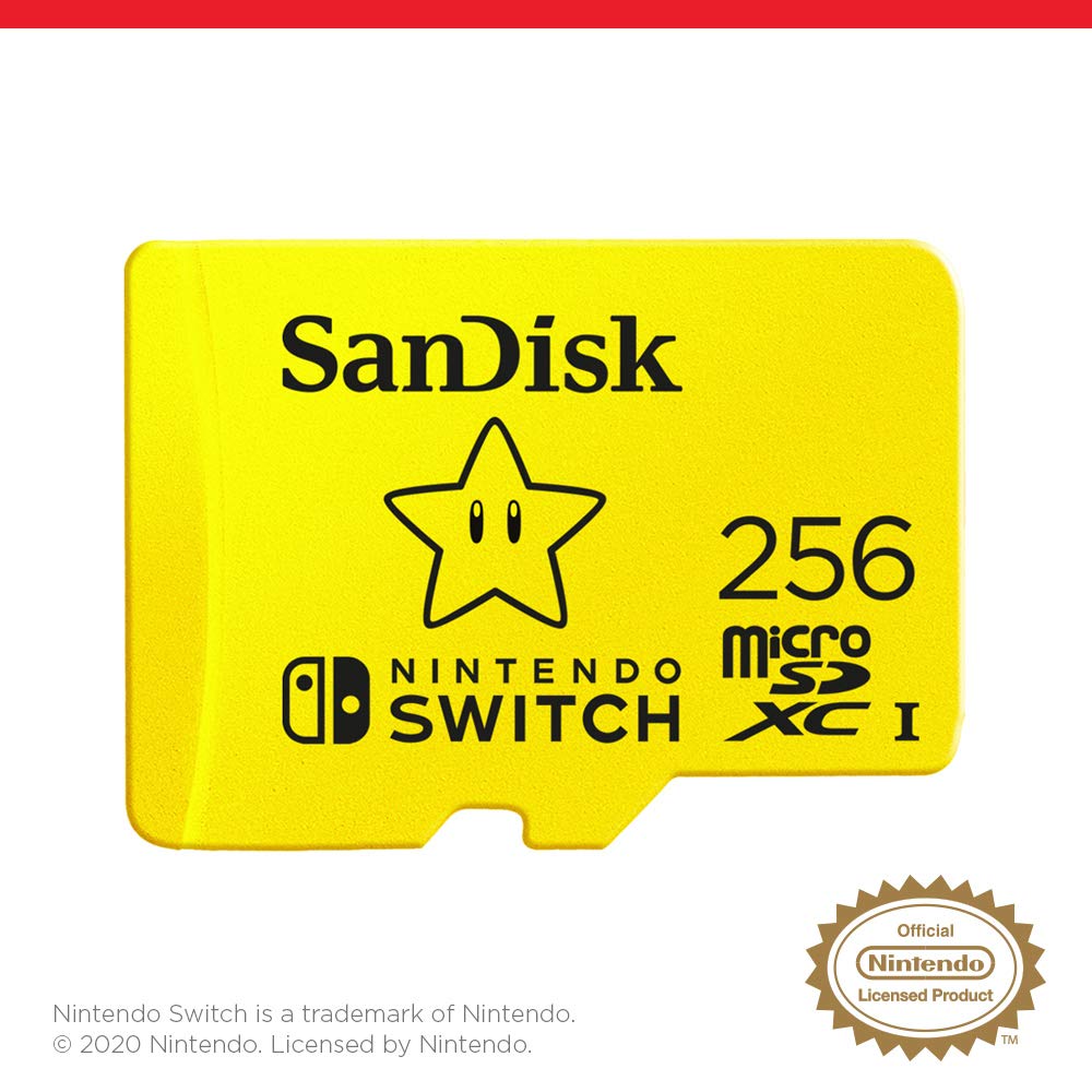 SanDisk 256GB microSDXC Card for Nintendo Switch - High Speed UHS-I Memory Card with Adapter - Perfect for Gaming, 4K Video & Photography (SDSQXAO-256G-GNCZN)