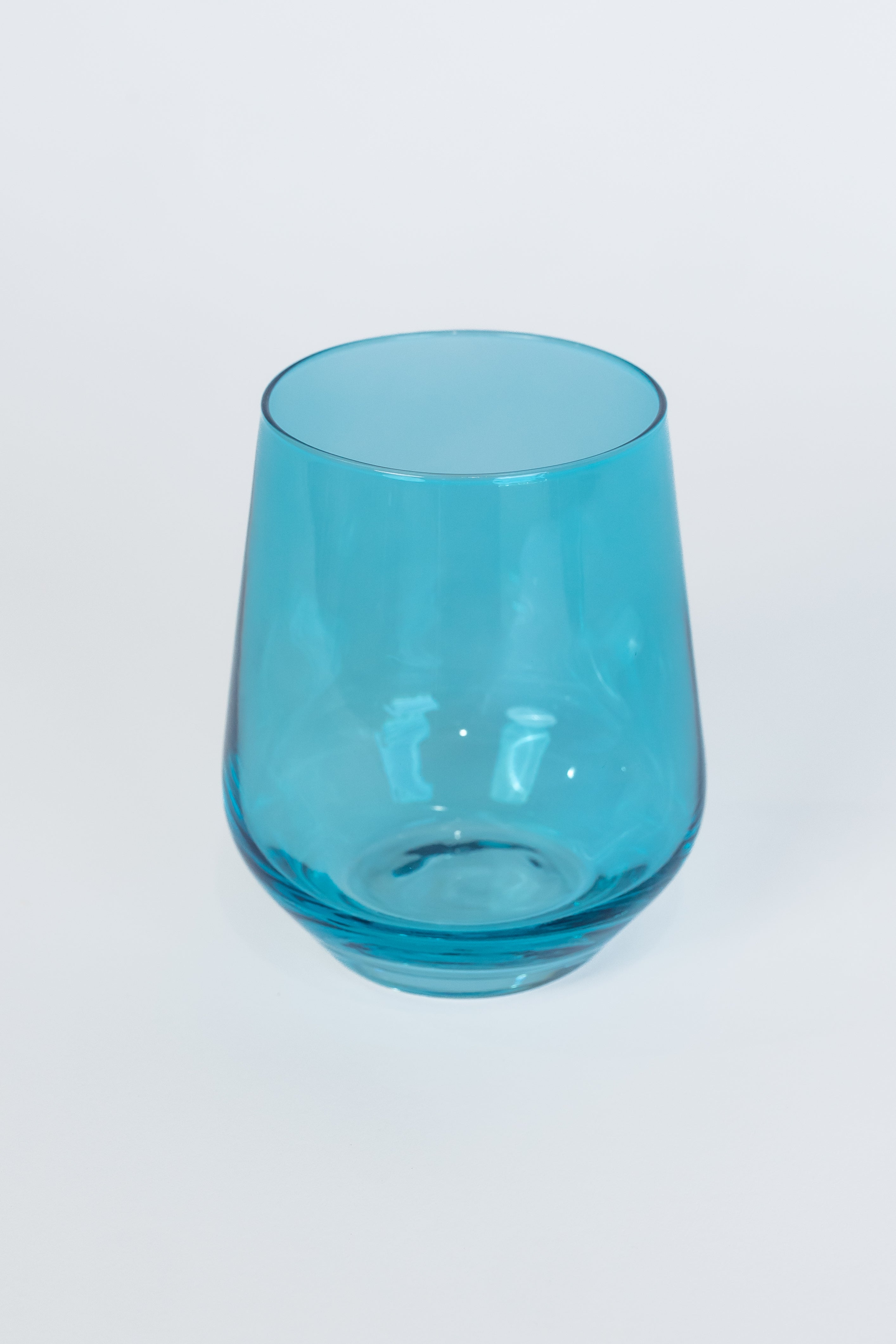 Estelle Colored Wine Stemless Glasses Set of 6 - Ocean Blue - Perfect for Parties, Weddings & Home Entertaining