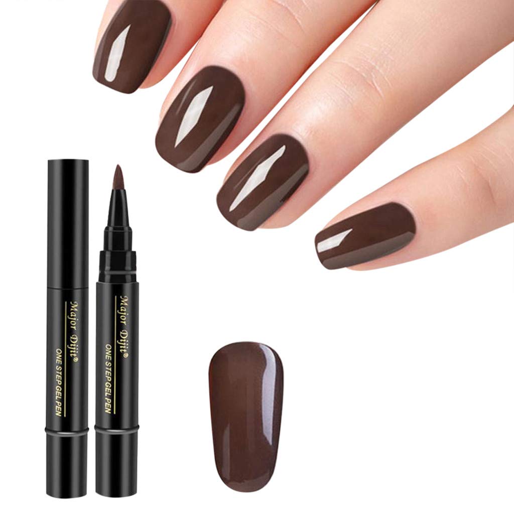 1 Piece 3-in-1 Step Nail Gel Painting Varnish Pen - UV Gel Nail Art Design Kit with 5ml Self-Adhesive Nail Decals for DIY Manicure | Perfect for Home Salon, Nail Art Enthusiasts & Professional Use