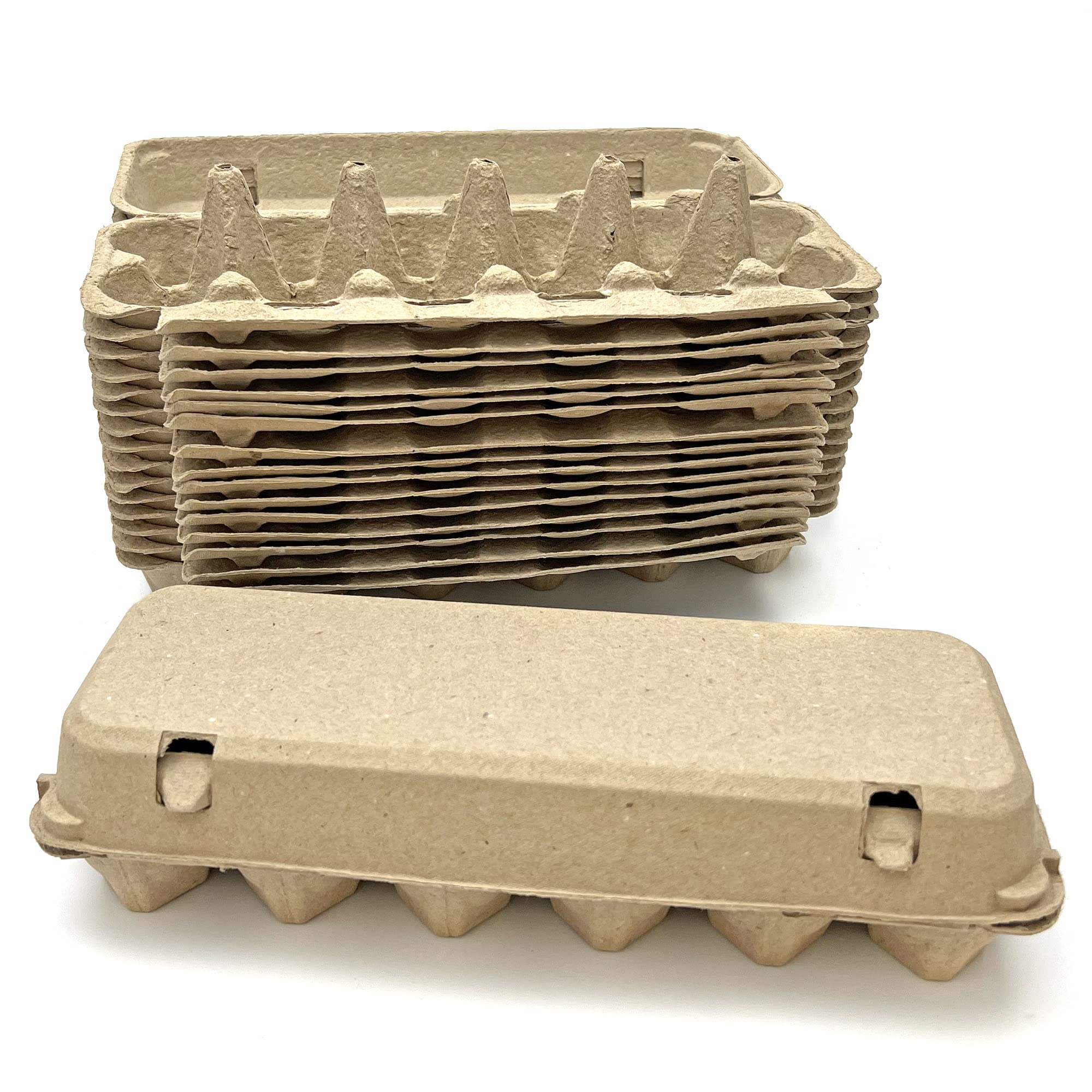 Cackle Hatchery Flat Top Paper Egg Cartons - 15 Pack, Eco-Friendly Recycled Pulp Egg Trays for Fresh Farm Eggs, Perfect for Farmers Markets, Home Chicken Coops & Egg Storage