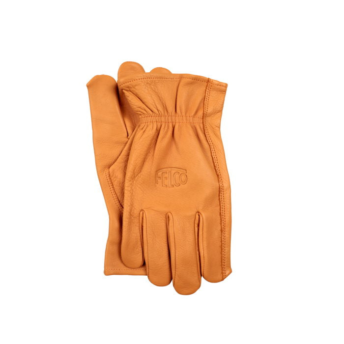 Felco F703L Premium Cow Grain Leather Work Gloves - Puncture Resistant, Tan/Natural, Size Large - Ideal for Farming, Construction & Heavy Duty Tasks