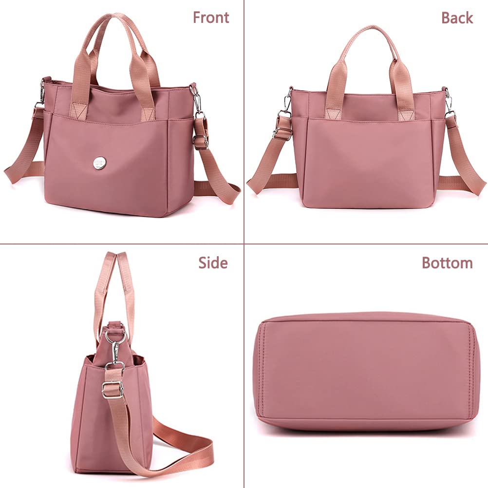 Waterproof Nylon Tote Bag for Women - Crossbody Shoulder Bag with Zipper Pocket - Lightweight Casual Purse for Work, Travel & Shopping
